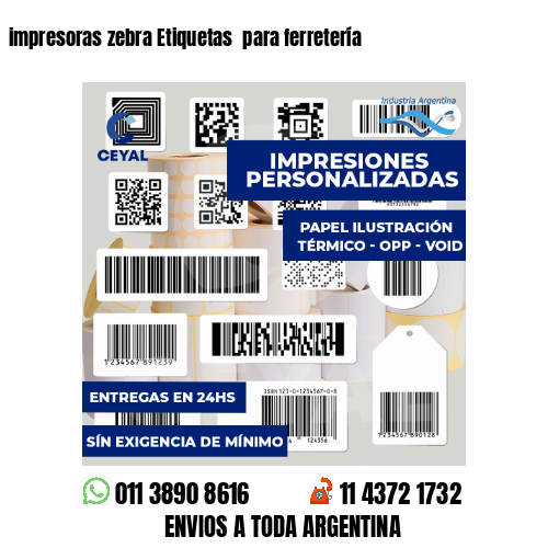 impresoras zebra Etiquetas para ferretería