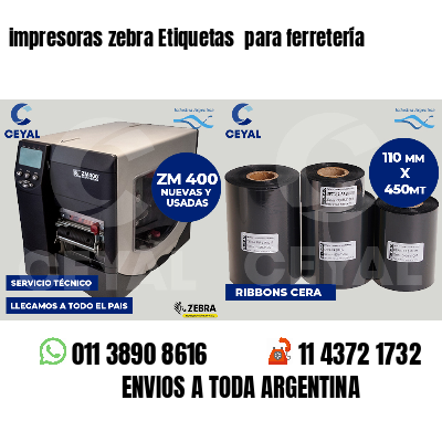 impresoras zebra Etiquetas para ferretería