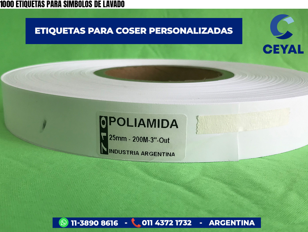 1000 ETIQUETAS PARA SIMBOLOS DE LAVADO
