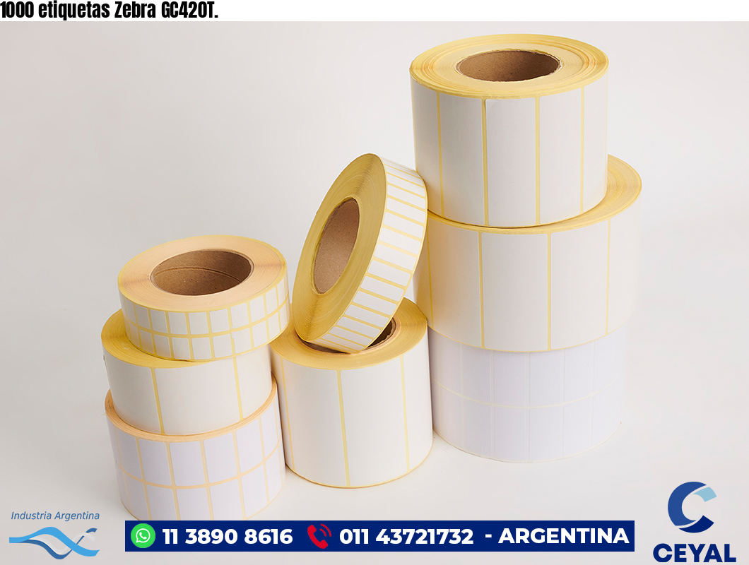 1000 etiquetas Zebra GC420T.