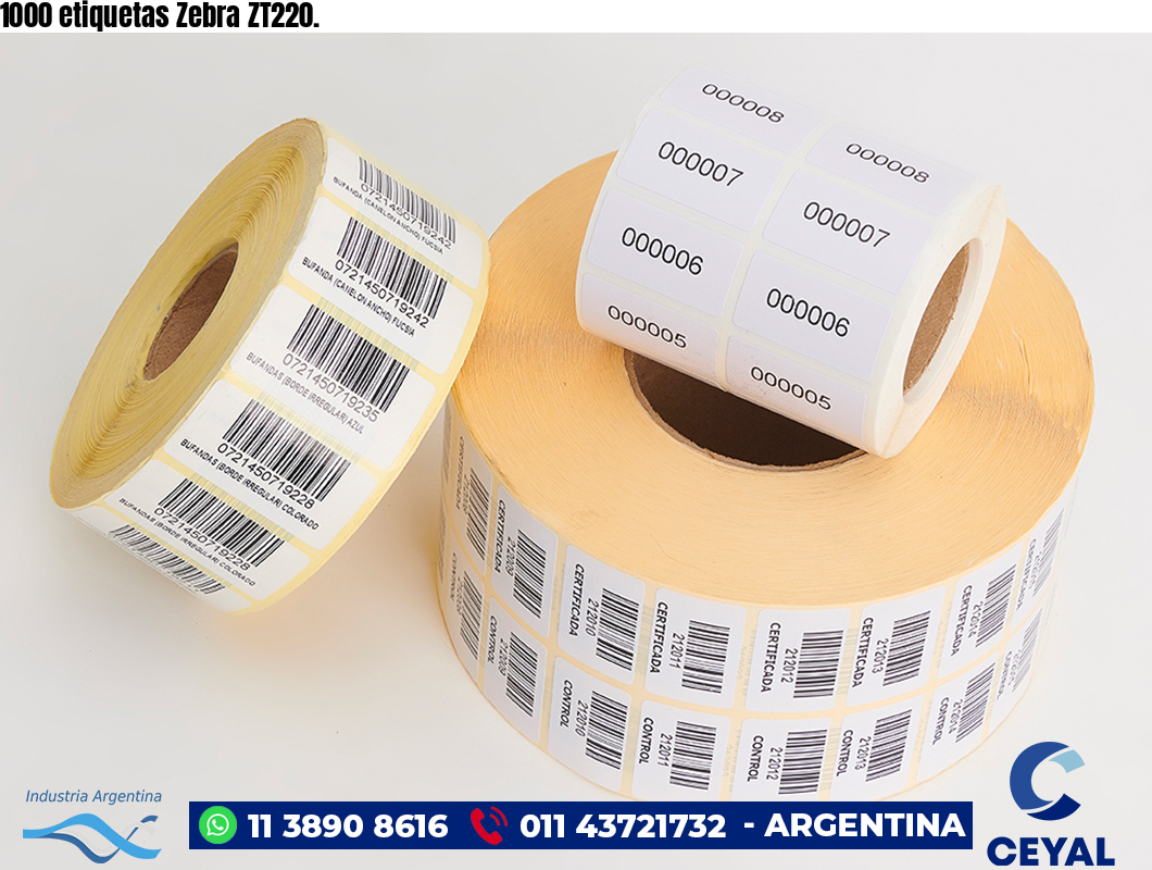 1000 etiquetas Zebra ZT220.