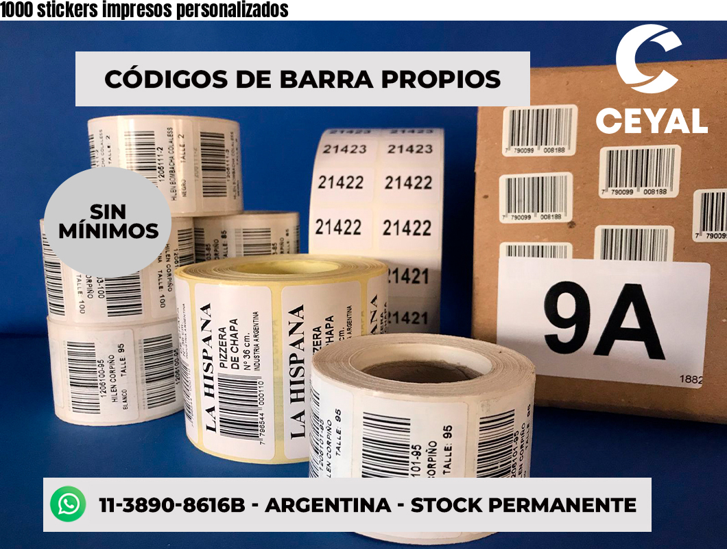 1000 stickers impresos personalizados