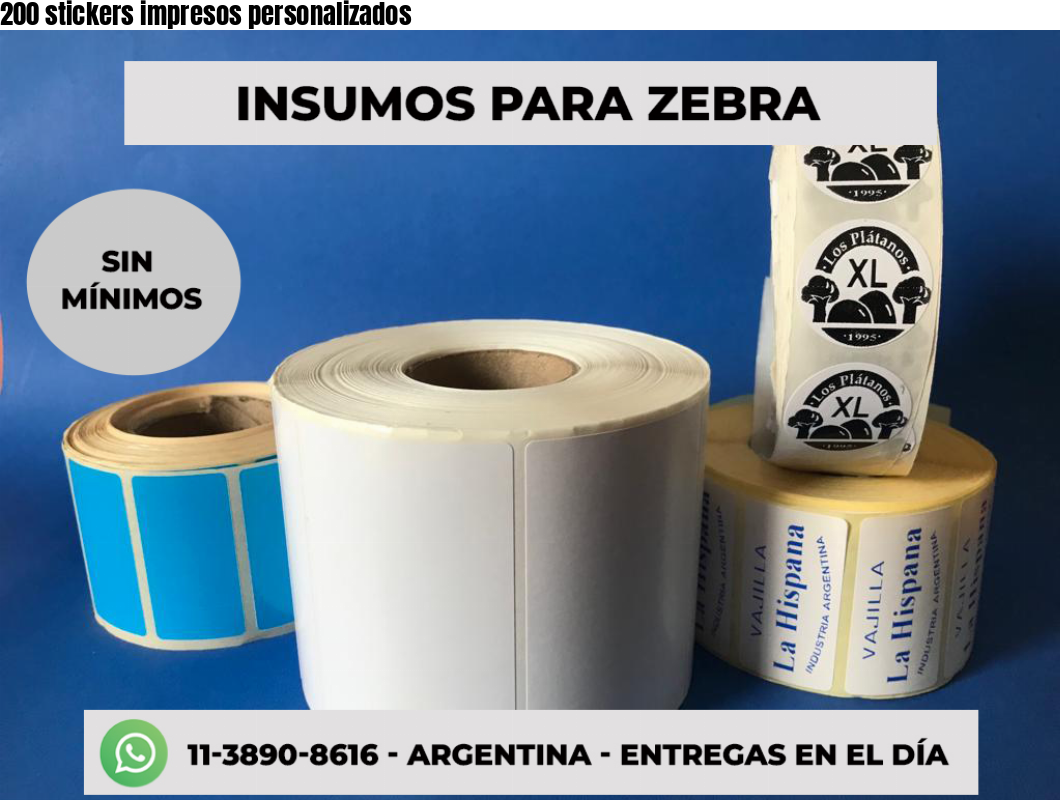 200 stickers impresos personalizados