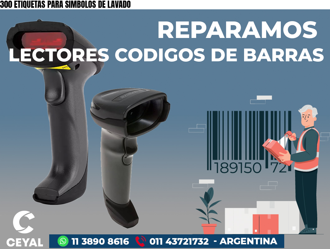 300 ETIQUETAS PARA SIMBOLOS DE LAVADO