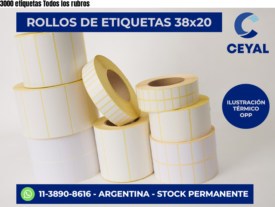 3000 etiquetas Todos los rubros