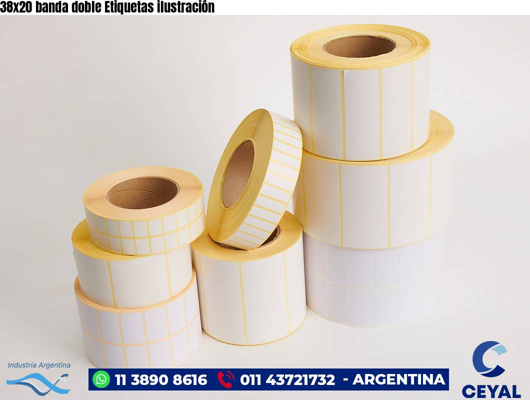 38x20 banda doble Etiquetas ilustración