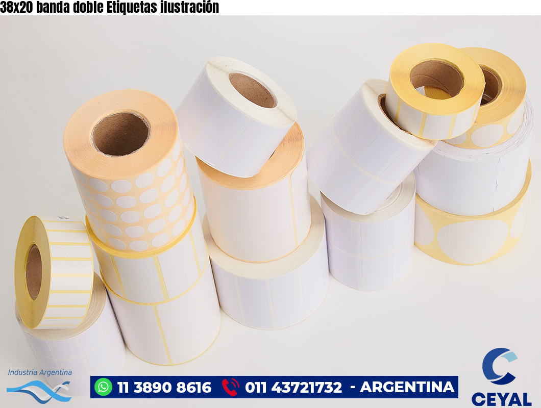 38×20 banda doble Etiquetas ilustración
