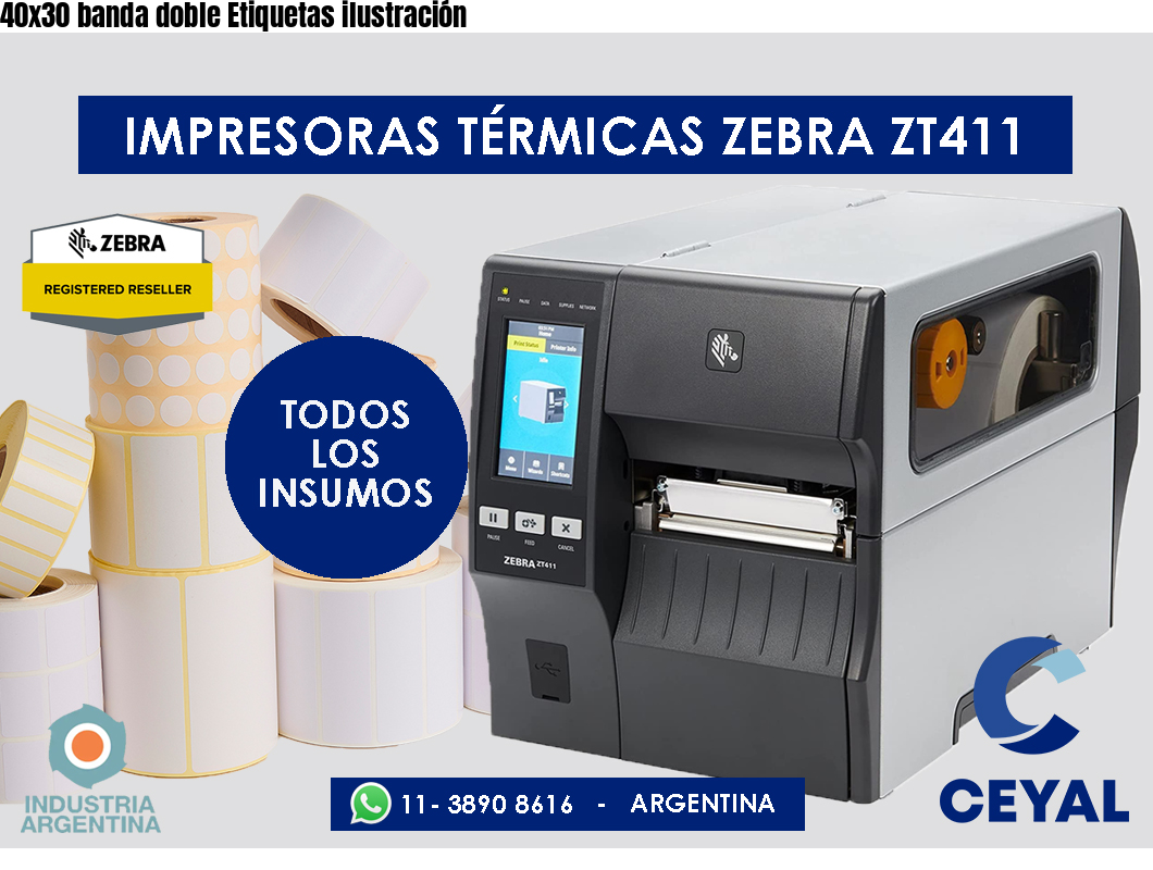 40x30 banda doble Etiquetas ilustración