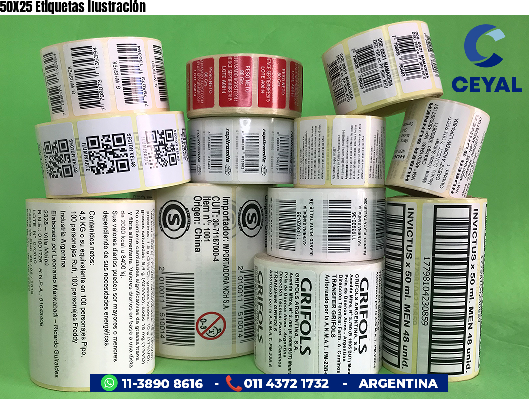 50X25 Etiquetas ilustración