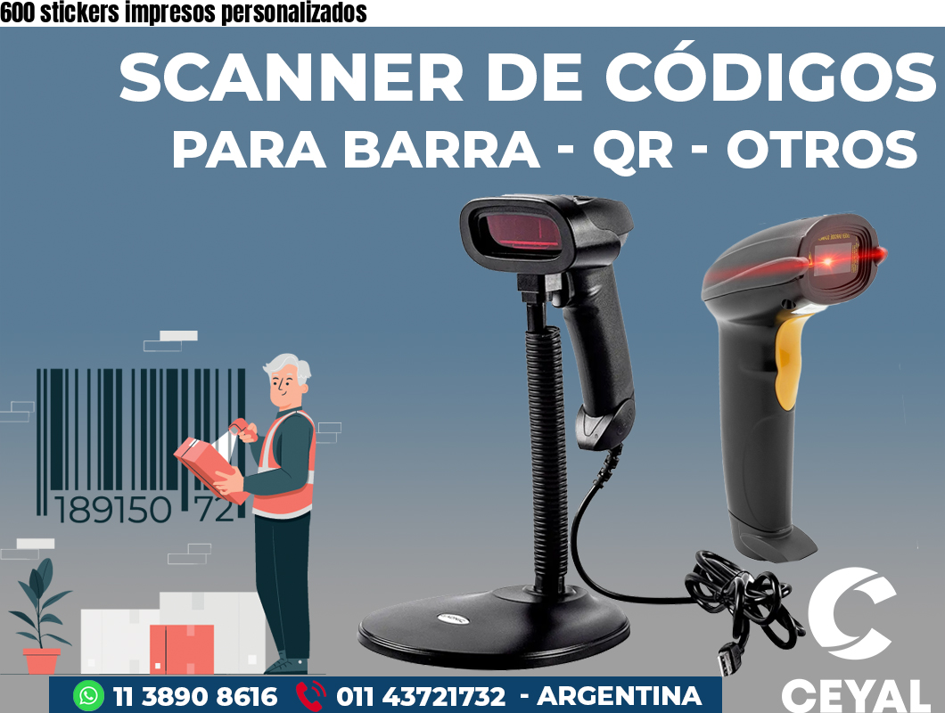 600 stickers impresos personalizados