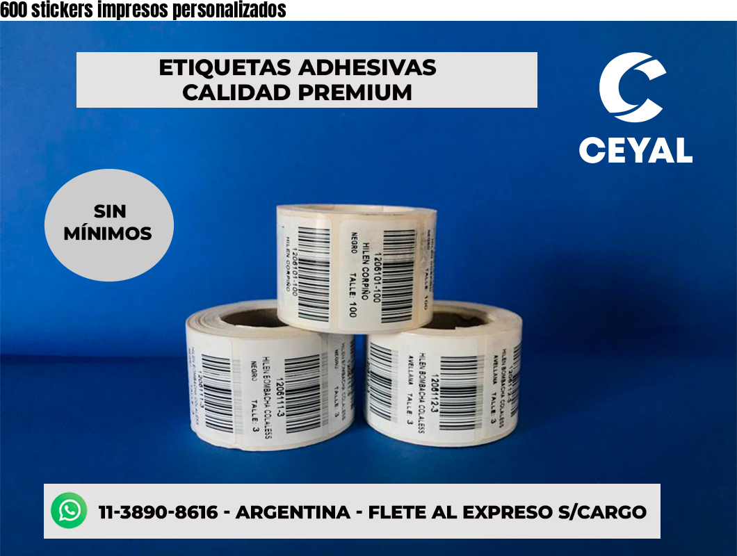 600 stickers impresos personalizados