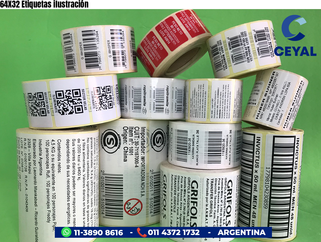 64X32 Etiquetas ilustración