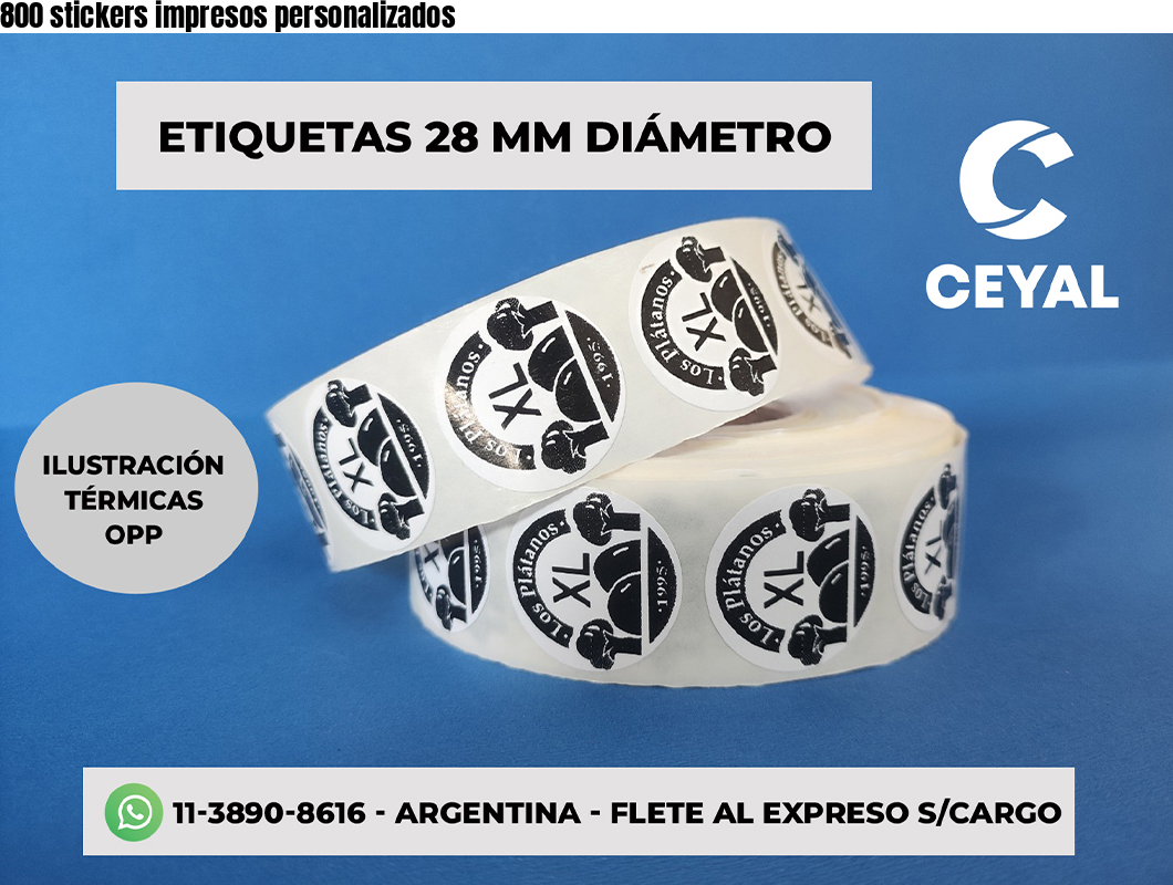 800 stickers impresos personalizados