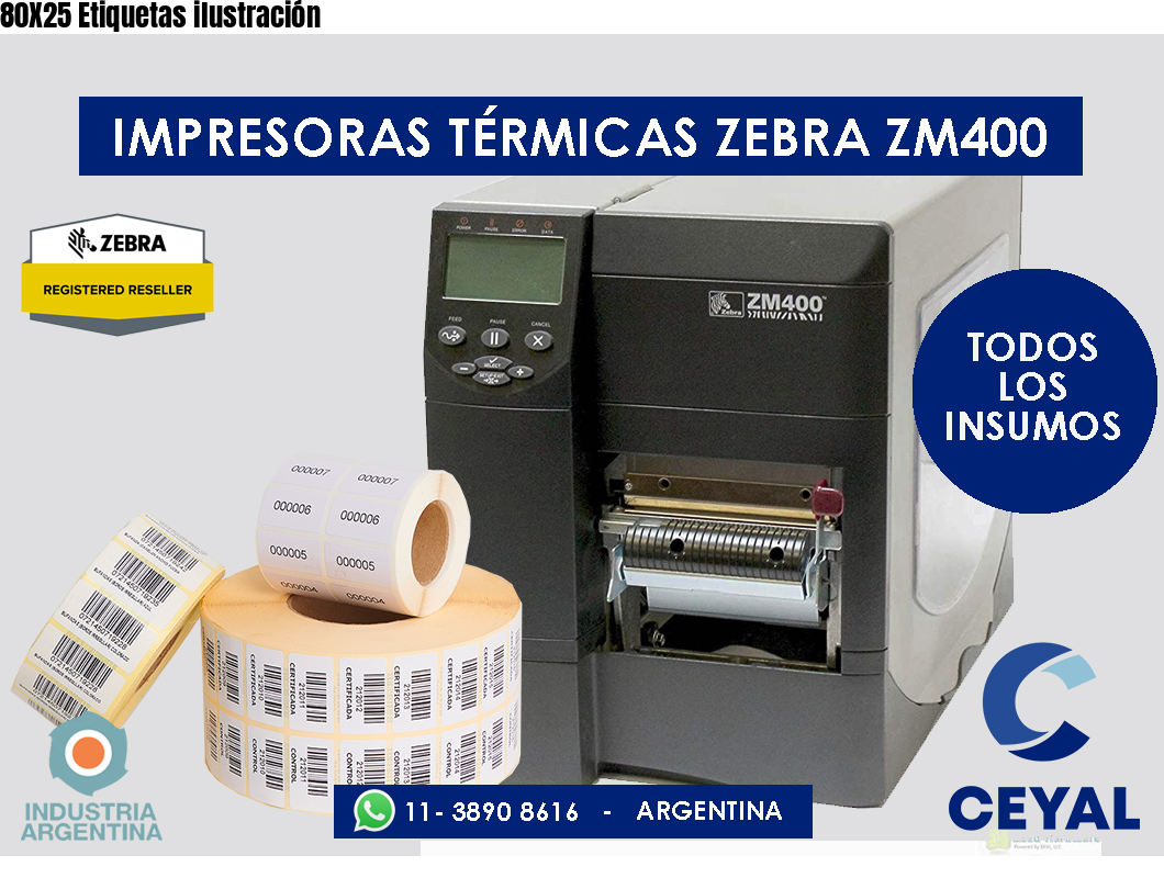 80X25 Etiquetas ilustración