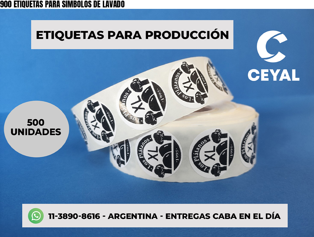 900 ETIQUETAS PARA SIMBOLOS DE LAVADO