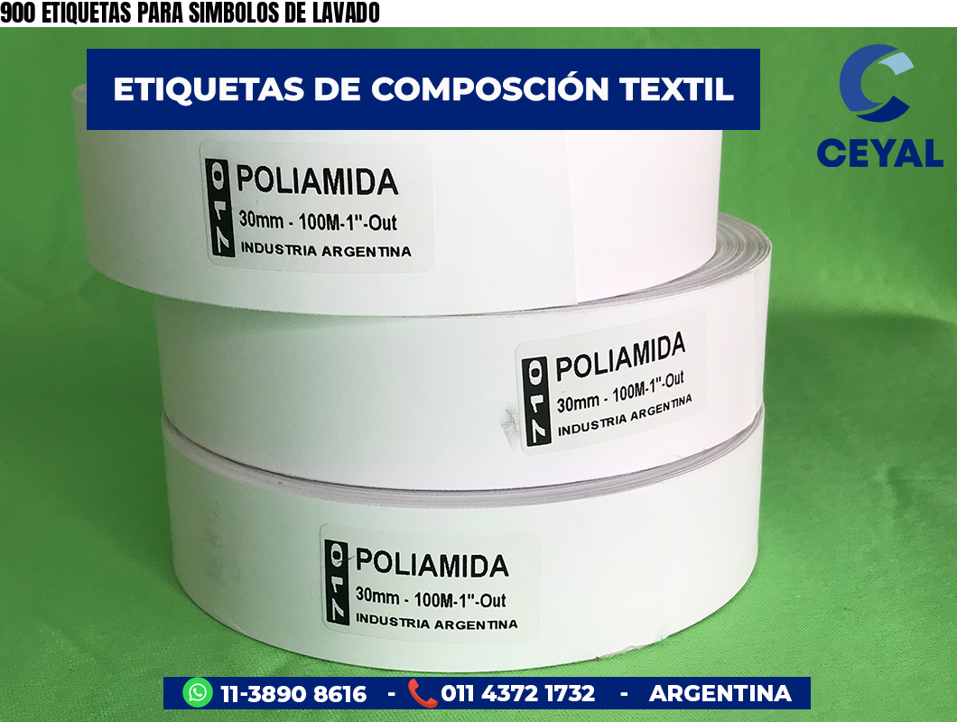 900 ETIQUETAS PARA SIMBOLOS DE LAVADO