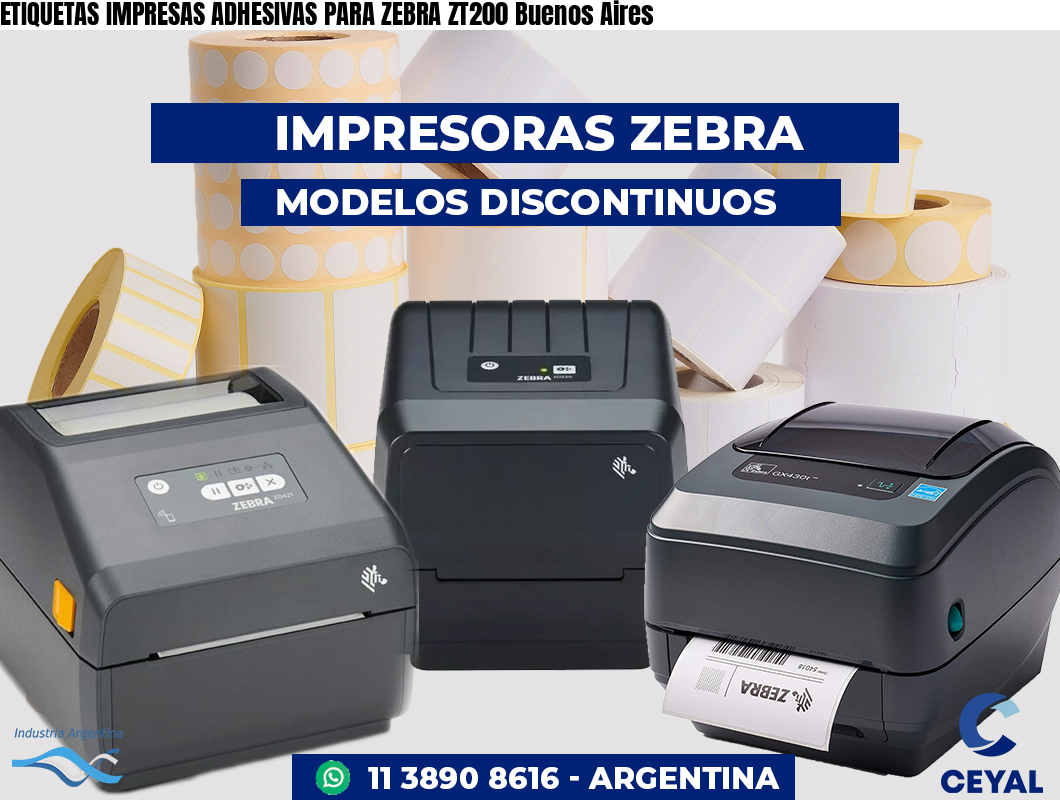 ETIQUETAS IMPRESAS ADHESIVAS PARA ZEBRA ZT200 Buenos Aires