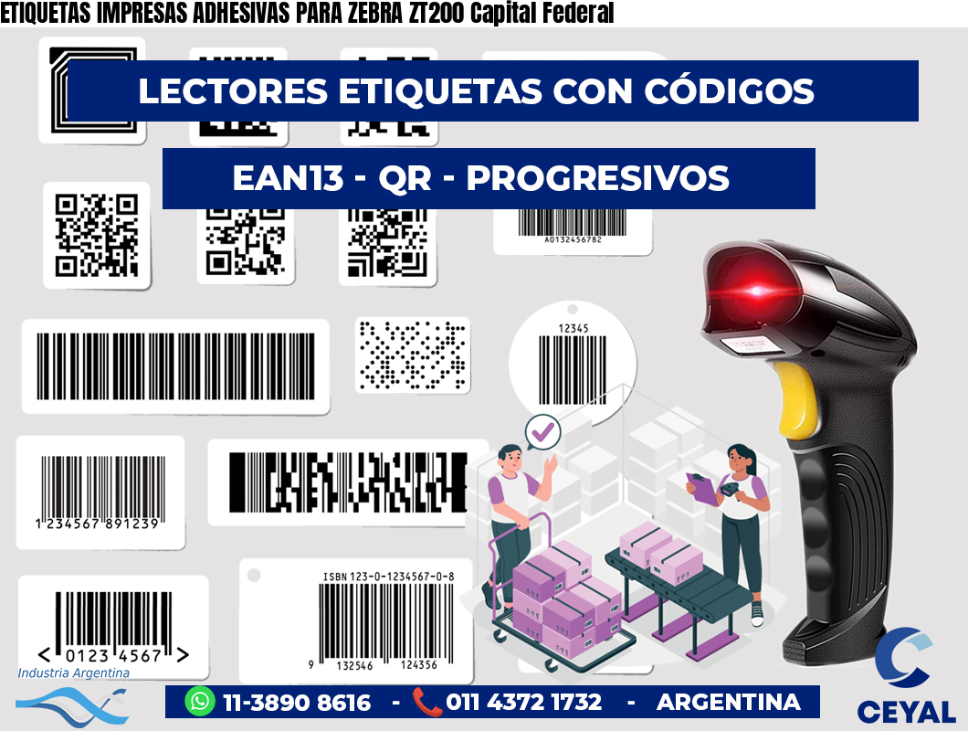 ETIQUETAS IMPRESAS ADHESIVAS PARA ZEBRA ZT200 Capital Federal