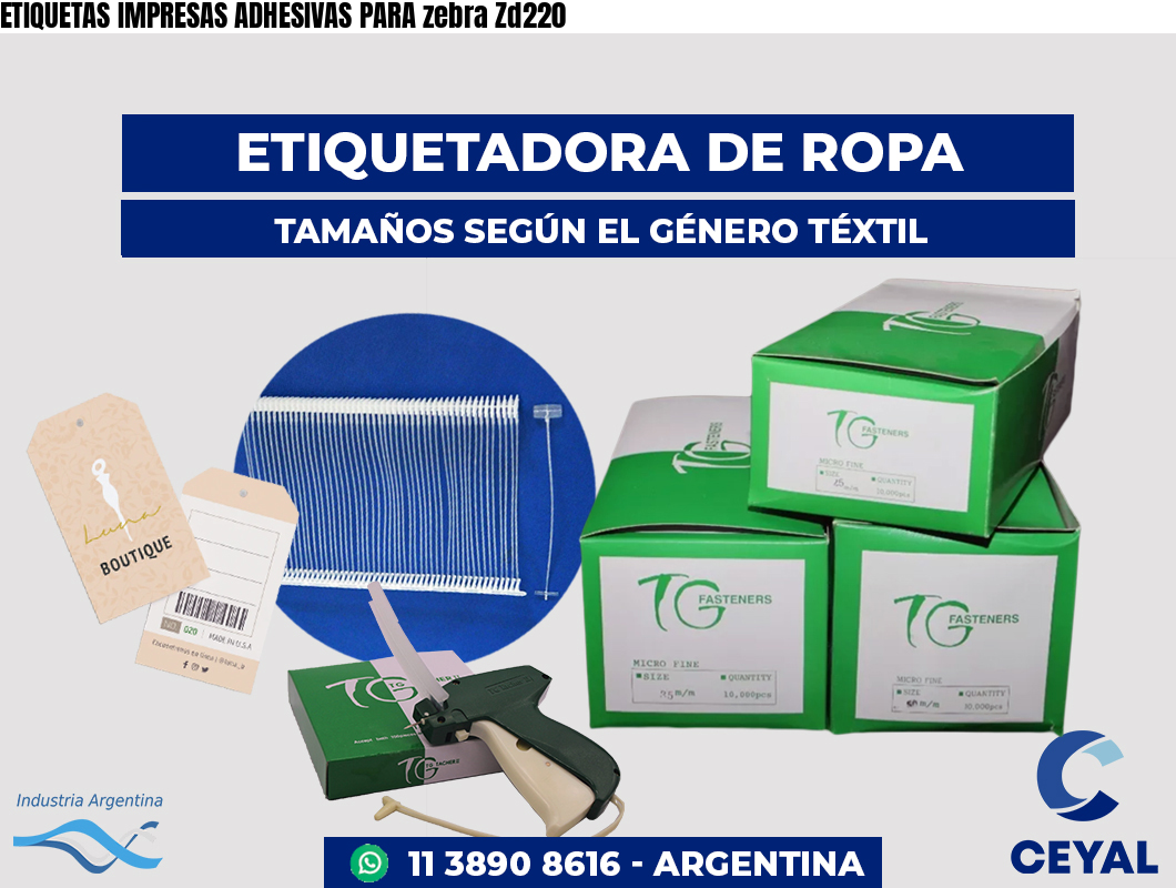 ETIQUETAS IMPRESAS ADHESIVAS PARA zebra Zd220