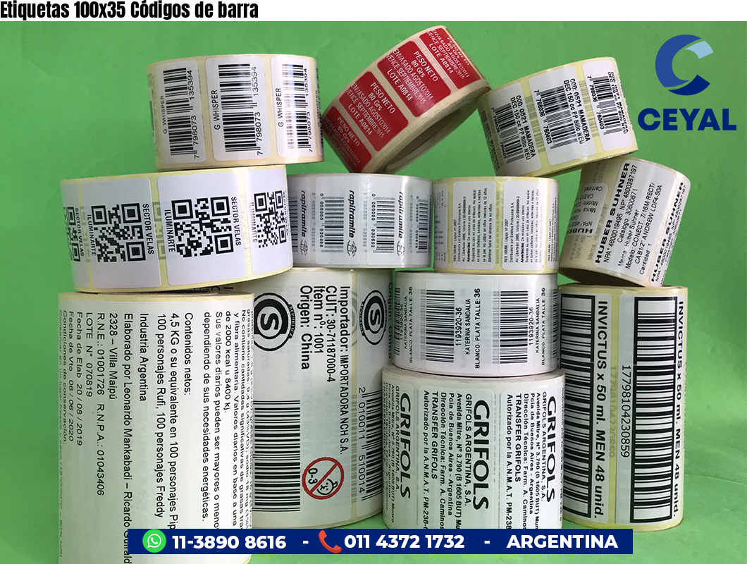 Etiquetas 100x35 Códigos de barra