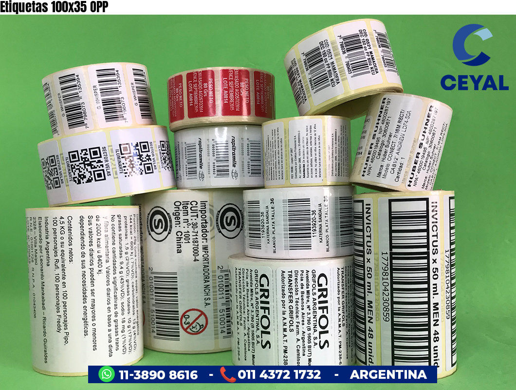 Etiquetas 100x35 OPP