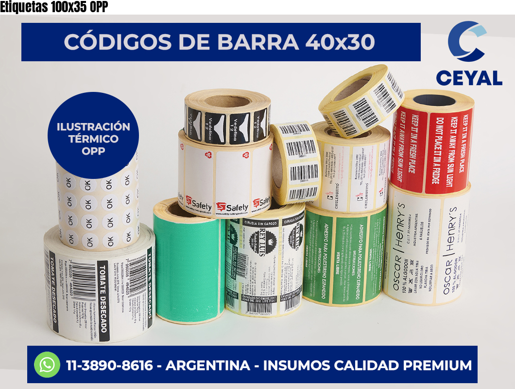 Etiquetas 100×35 OPP