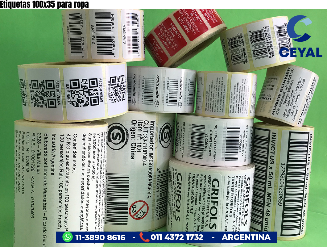 Etiquetas 100x35 para ropa