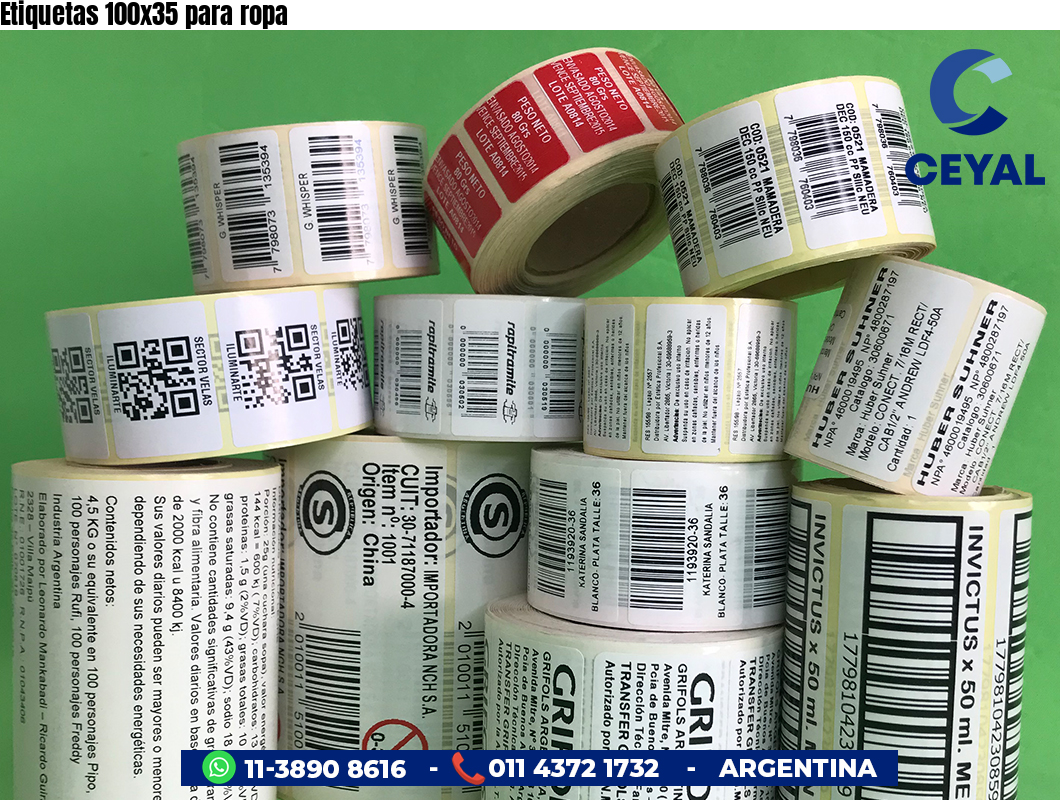 Etiquetas 100x35 para ropa