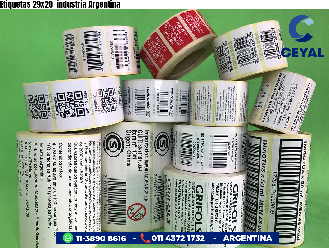Etiquetas 29x20 industria Argentina