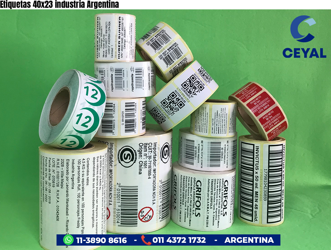 Etiquetas 40x23 industria Argentina