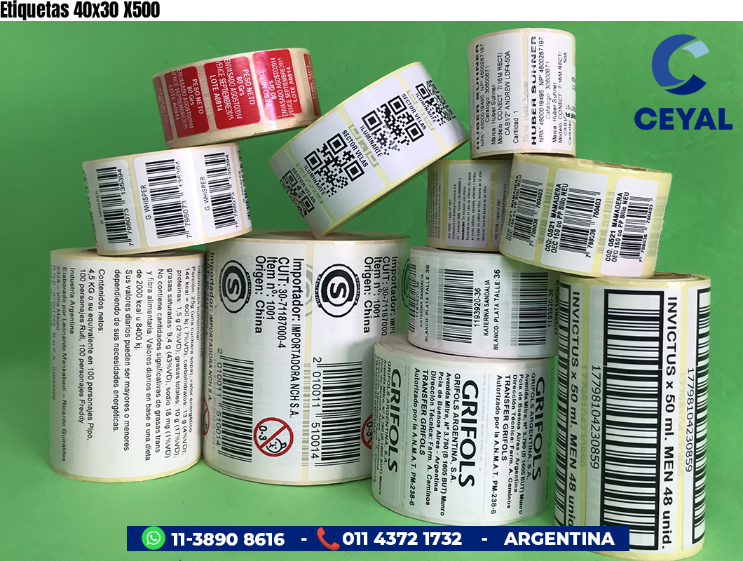 Etiquetas 40x30 X500