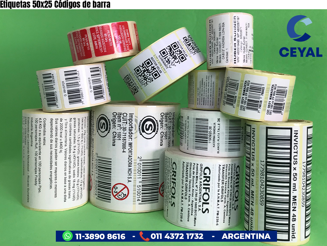 Etiquetas 50x25 Códigos de barra