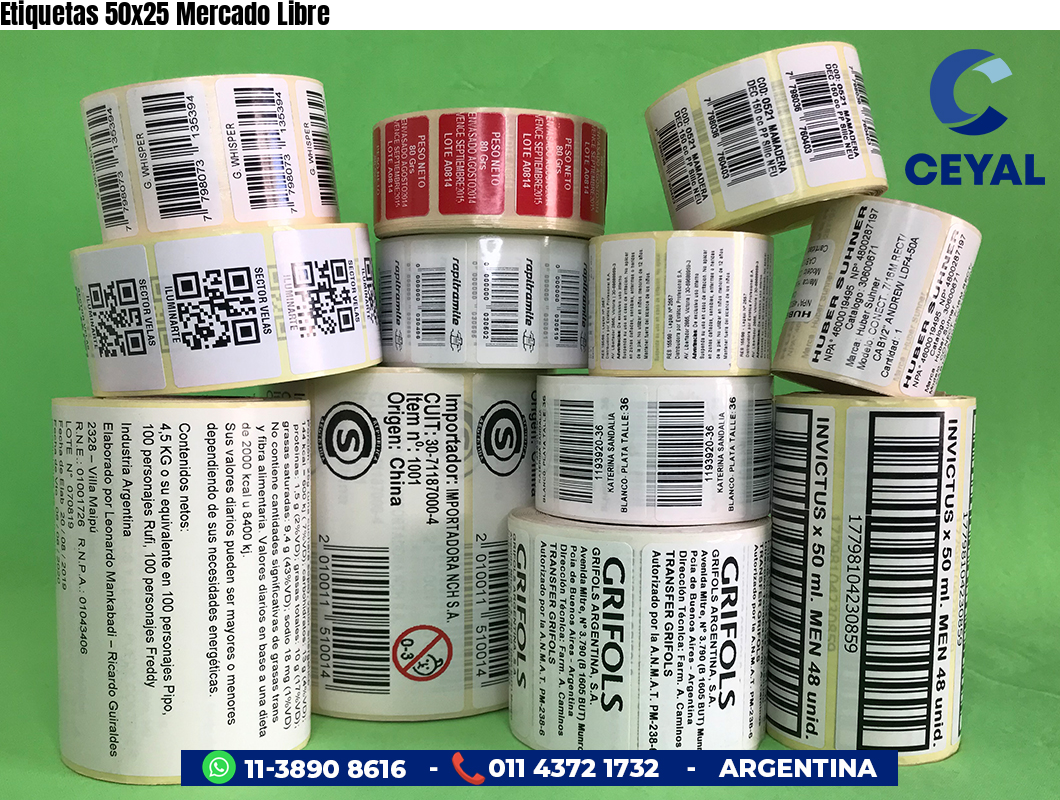 Etiquetas 50x25 Mercado Libre