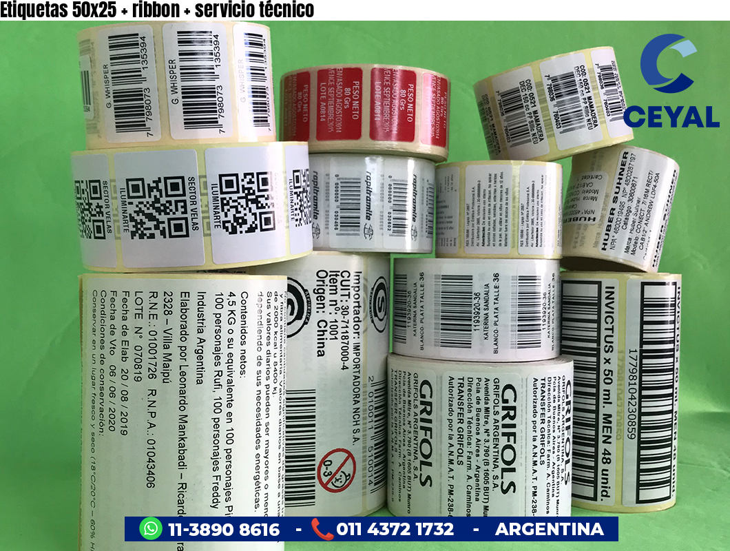 Etiquetas 50x25   ribbon   servicio técnico