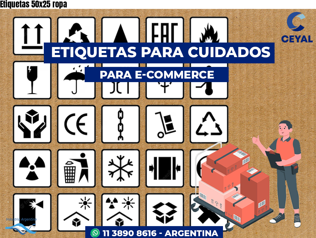 Etiquetas 50x25 ropa