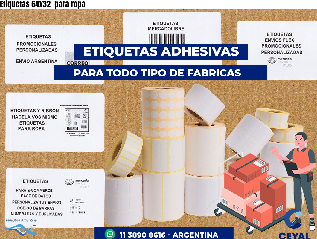 Etiquetas 64x32  para ropa