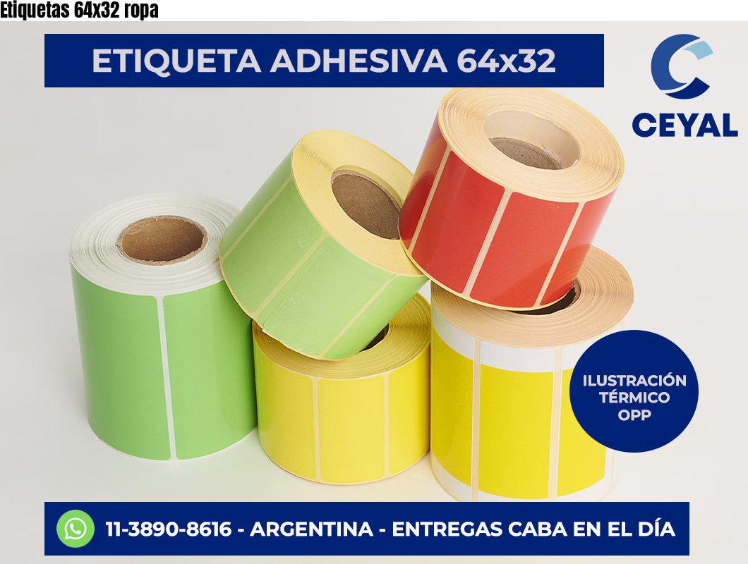 Etiquetas 64×32 ropa