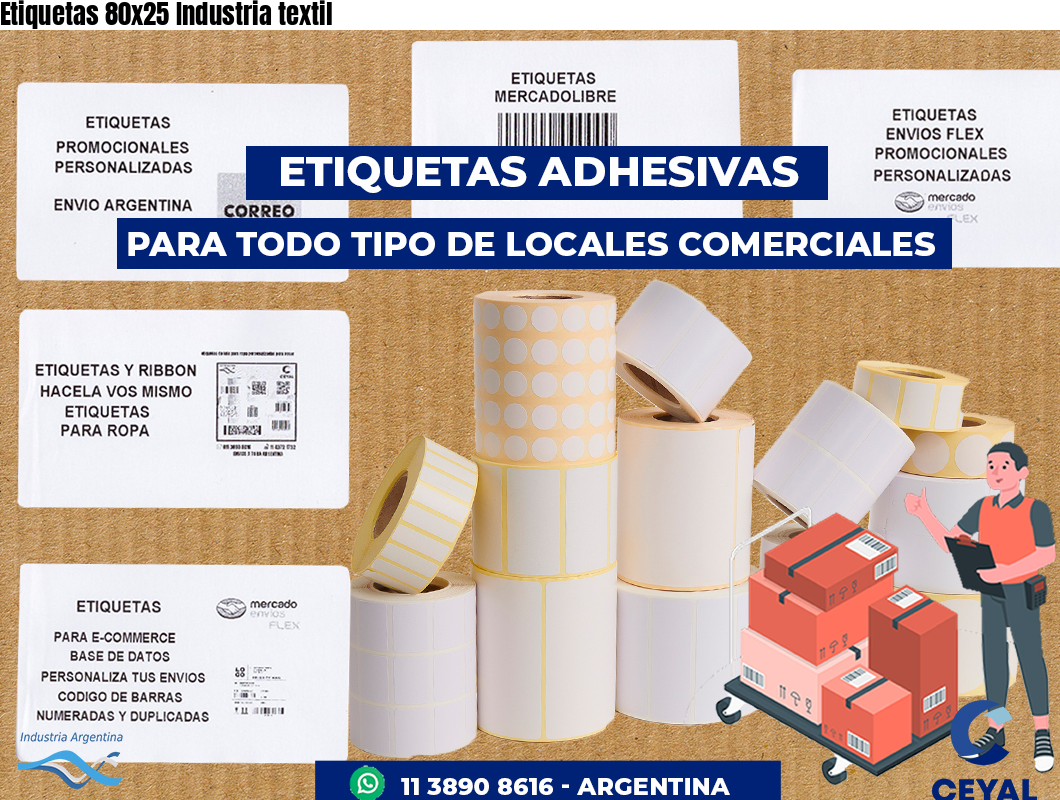 Etiquetas 80x25 Industria textil