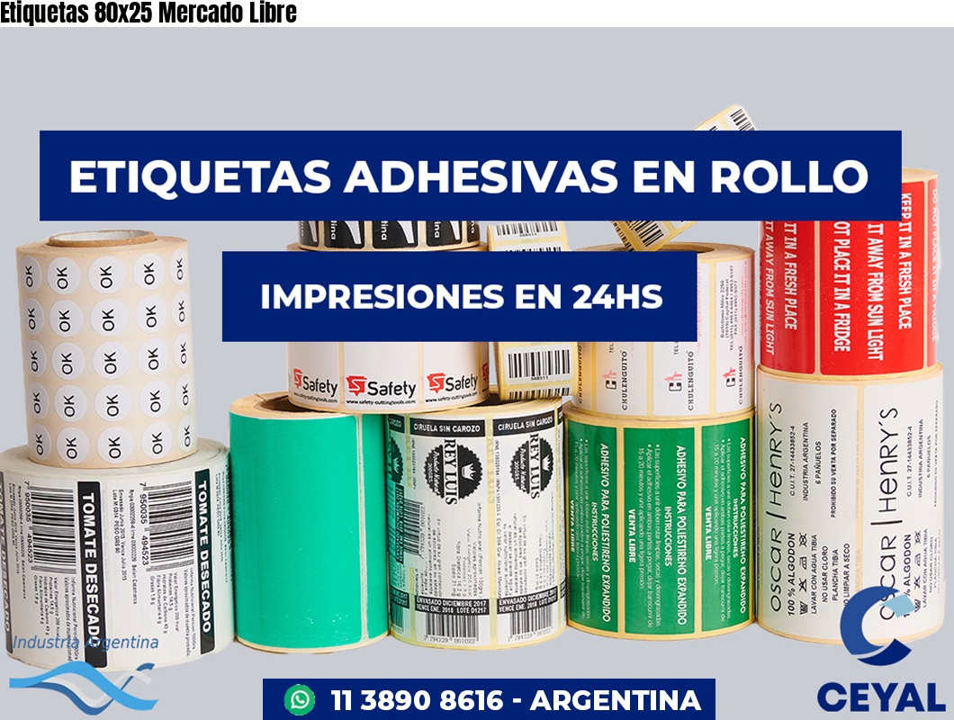 Etiquetas 80x25 Mercado Libre