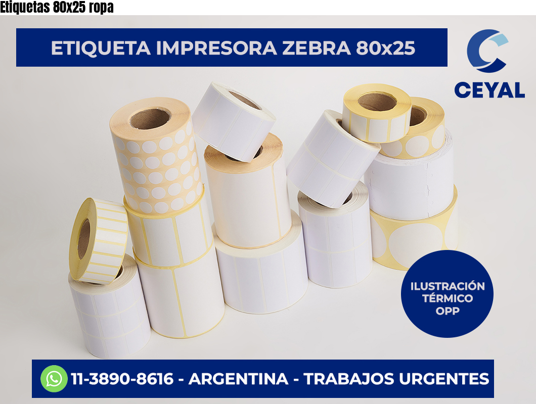 Etiquetas 80×25 ropa