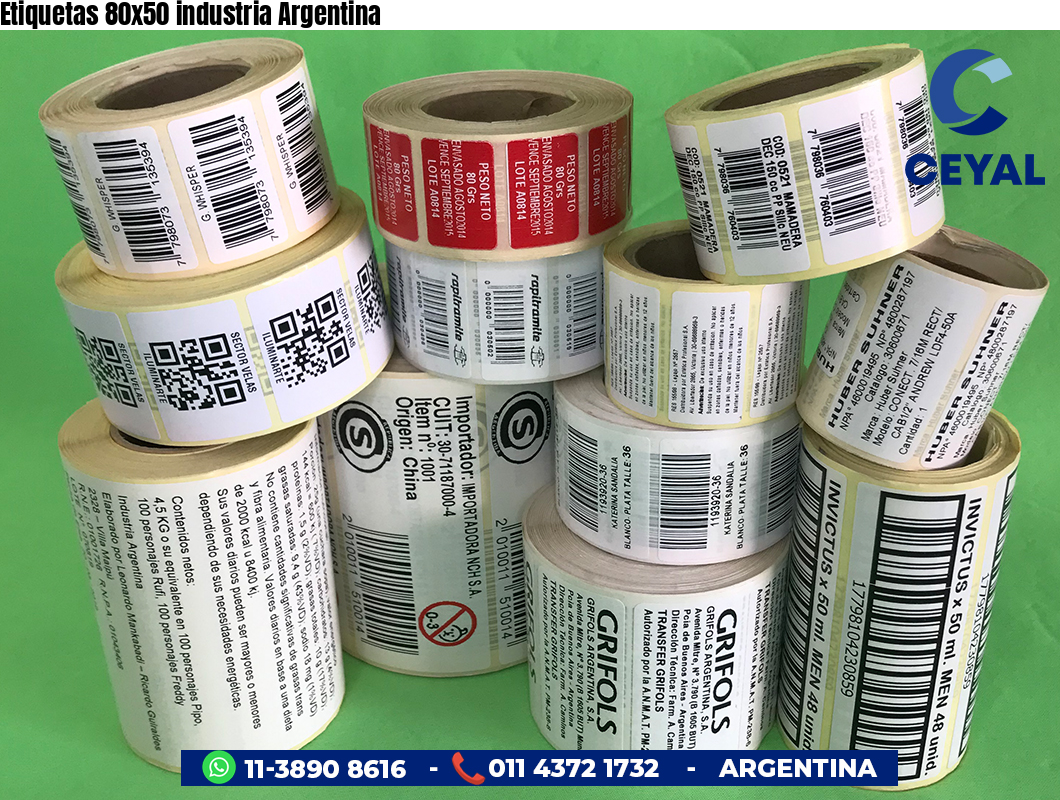 Etiquetas 80x50 industria Argentina
