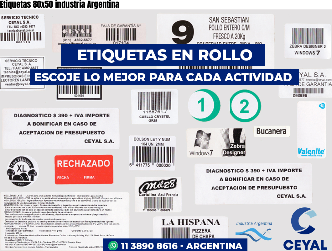 Etiquetas 80x50 industria Argentina