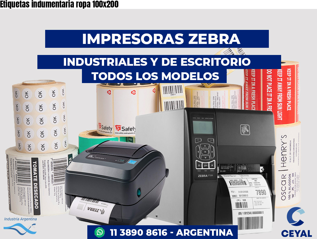 Etiquetas indumentaria ropa 100x200