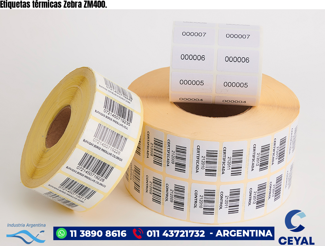 Etiquetas térmicas Zebra ZM400.