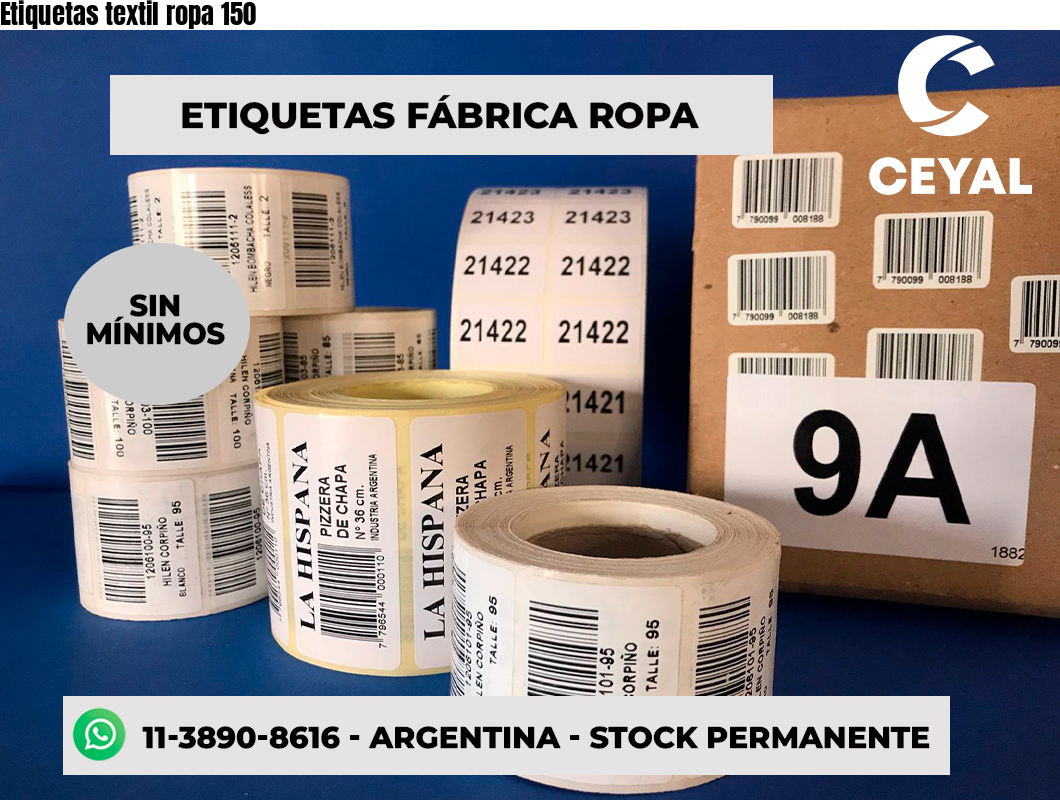 Etiquetas textil ropa 150