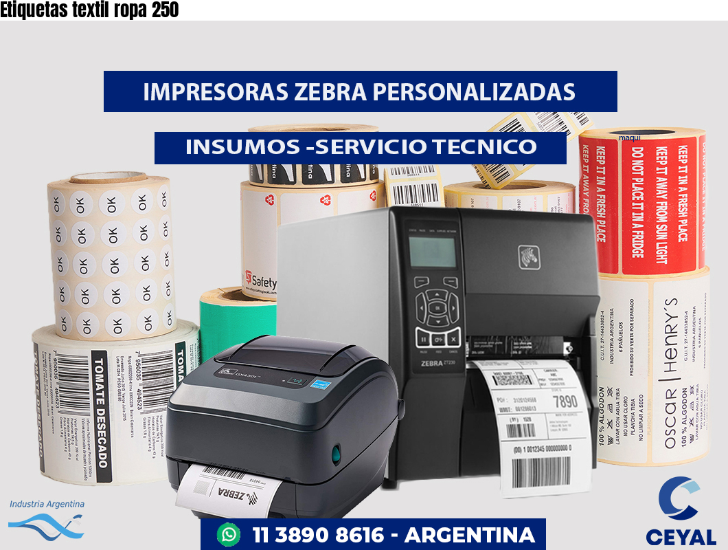 Etiquetas textil ropa 250