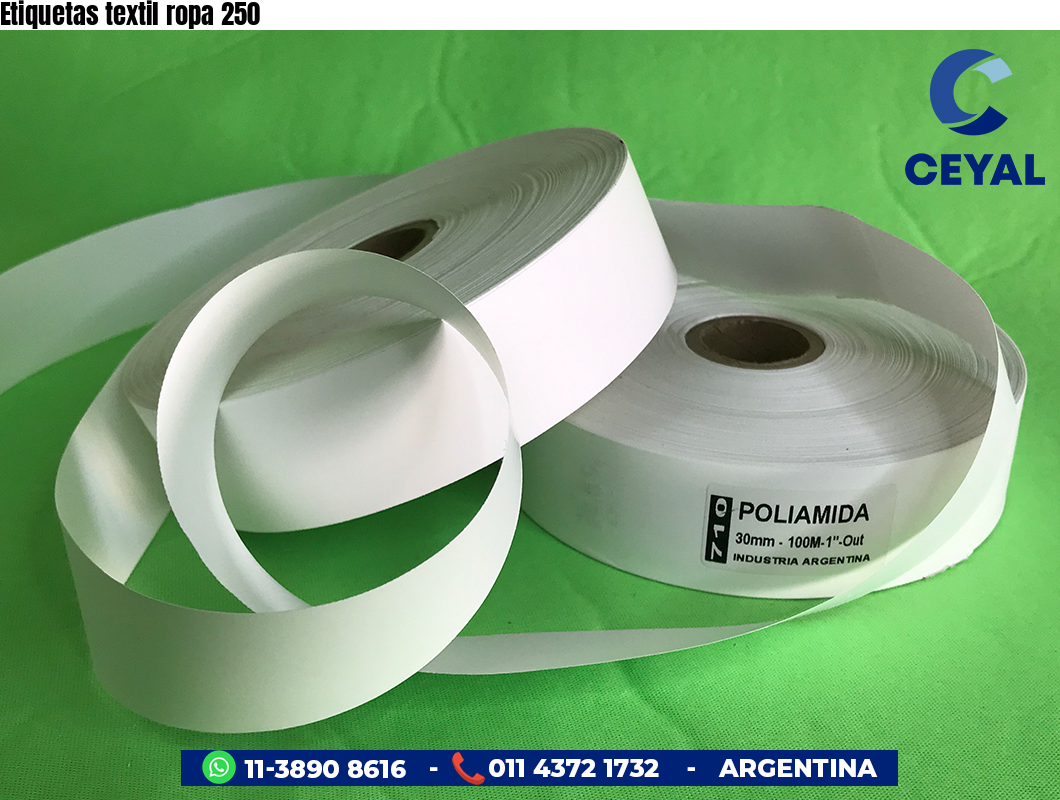 Etiquetas textil ropa 250