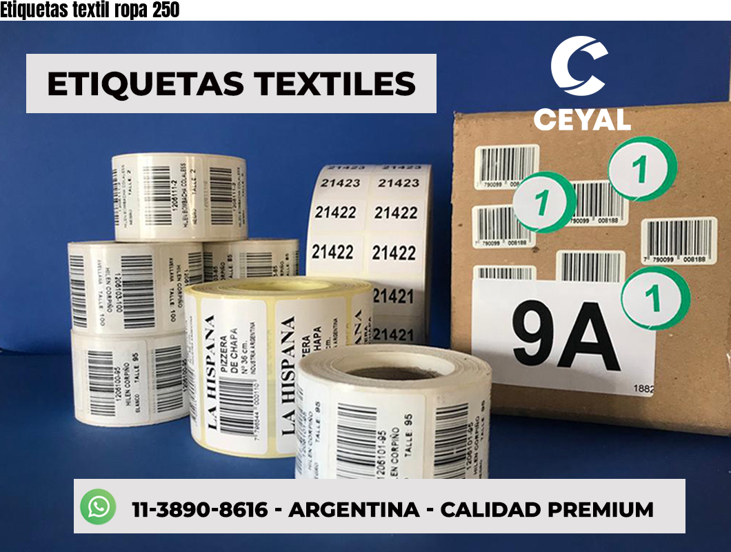 Etiquetas textil ropa 250