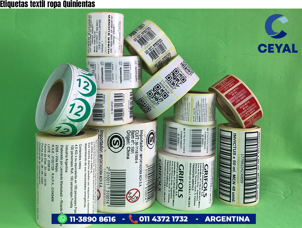 Etiquetas textil ropa Quinientas