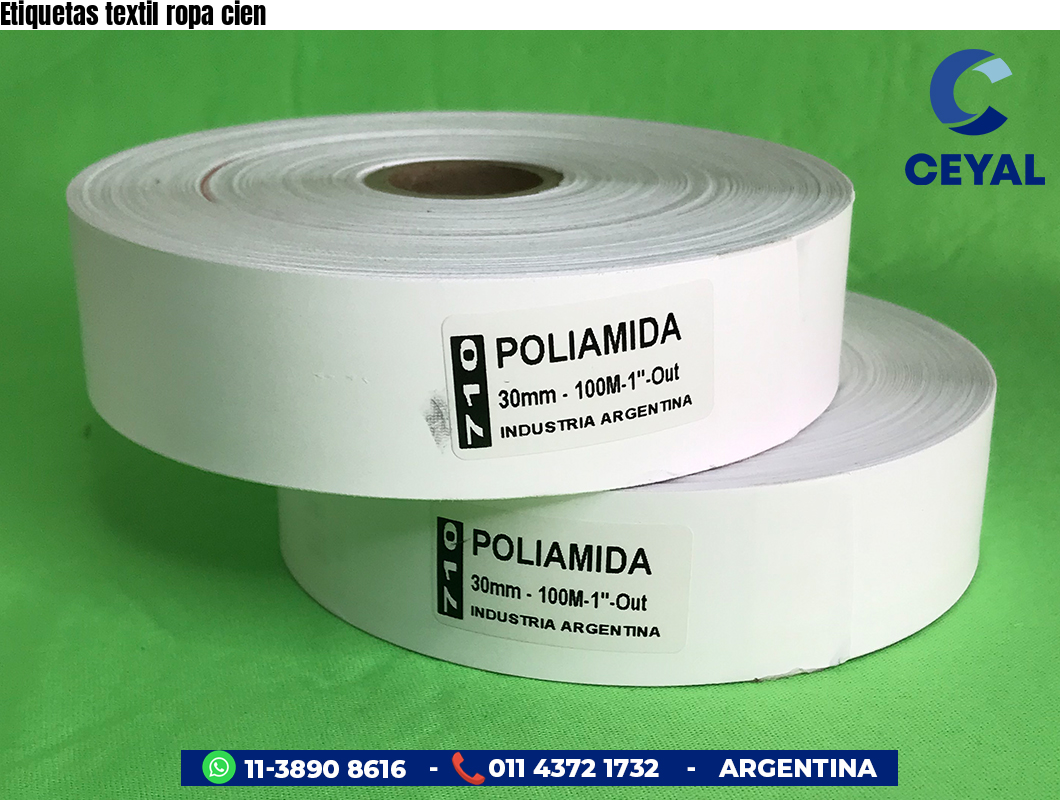 Etiquetas textil ropa cien